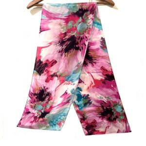 BOGO > Vintage Jones New York Fuchsia Pink Floral Scarf * EVC